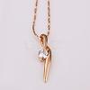 Simple Real Rose Gold Plated Eco-Friendly Tin Alloy Cubic Zirconia Necklaces For Women NJEW-BB13806-RG-2