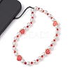 Fruits Polymer Clay & Imitated Pearl & Glass Beaded Mobile Straps HJEW-JM01641-03-3