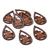 Halloween Theme Single Face Printed Aspen Wood Big Pendants WOOD-G015-05E-1