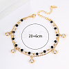 Elegant Brass Double Layer Oval Charm Anklets for Women QI5585-4