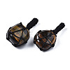 Natural Tiger Eye Pendants G-N0326-93C-2