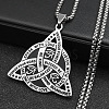 304 Stainless Steel Trinity Knot Pendant Necklaces NJEW-S007-04P-1