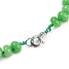 Dyed Natural Malaysia Jade Rondelle Graduated Beaded Necklaces for Women Men NJEW-K388-02I-3