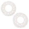   2 Sets 2 Styles Cotton Mini Wall Mirror with Macrame Fringe HJEW-PH0001-39-1