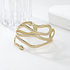 Snake Alloy Cuff Torque Bangles for Women BJEW-K260-01G-1