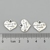 Wedding Theme Antique Silver Tone Tibetan Style Alloy Heart with Mother of the Groom Rhinestone Charms LS-TIBEP-N005-17A-3
