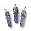 Natural Blue Spot Jasper Big Pointed Pendants G-E059-03AS-01-1