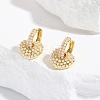 Real 18K Gold Plated Baroque Brass Hoop Earrings for Women EJEW-S232-02G-02-1