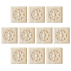 Square Wood Carved Floral Decorative Blocks WOOD-WH0124-160A-1