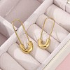 304 Stainless Steel Safety Pin Charm Huggie Hoop Earrings for Women EJEW-C096-41G-4