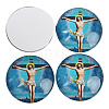 Jesus and the Virgin Printed Glass Half Round/Dome Cabochons GGLA-N004-25mm-A-3