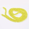 1Strand Yellow Transparent Crackle Glass Round Beads Strands X-CCG-Q001-6mm-04-2