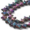 Electroplated Natural Lava Rock Beads Strands G-A251-C01-01E-3