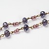 Glass Rondelle Beads Chains for Necklaces Bracelets Making AJEW-JB00116-2