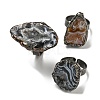 Natural Agate Adjustable Rings RJEW-K269-05AS-1