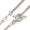 Brass Curb Chain & Paperclip Chain Necklaces for Women NJEW-U011-08P-2