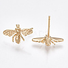 Brass Stud Earrings KK-T038-285G-1