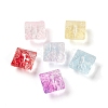 Spray Painted Transparent Glass Beads GLAA-D006-05-1