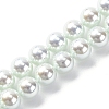 UV Plating Pearlized Glass Pearl Beads Strands GLAA-F128-01A-T13-1