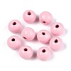 Spray Painted Round Natural Schima Wood Beads WOOD-A018-8mm-05-1