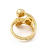 Brass Triple Half Round Open Cuff Ring for Women RJEW-I092-03G-3