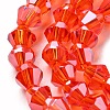 Transparent Electroplate Glass Beads Strands GLAA-F029-4mm-C14-3