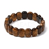 Natural Tiger Eye Beaded Stretch Bracelets for Unisex G-K303-01C-4