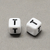 Large Hole Acrylic Letter European Beads SACR-Q103-7mm-01T-2