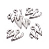 Platinum Plated Alloy Letter Pendants PALLOY-J718-01P-W-2