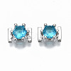 Brass Micro Pave Cubic Zirconia Cabochons KK-S061-48P-G-NR-1