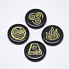 Natural Black Gemstone Cabochons G-T122-37K-1