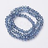 Electroplate Transparent Glass Beads Strands EGLA-A034-T3mm-S09-2