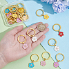 24Pcs 6 Colors Alloy Enamel Flower Keychain KEYC-NB00013-3