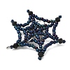 Halloween Theme Spider Web Glass Seed Beads Pendants PALLOY-MZ00779-02-4