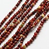 Natural Red Rainbow Jasper Faceted Round Beads Strands G-A129-2mm-16-1