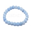 Natural & Dyed White Jade Bead Stretch Bracelets X-BJEW-K212-A-018-2