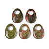 Natural Unakite Large Hole Pendants G-N348-06B-08-1
