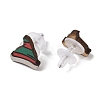 Christmas Theme Wood Stud Earrings EJEW-U016-06P-03-2