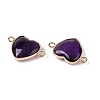 Natural Amethyst Love Heart Pendants G-T138-205A-G-2