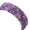 5Pcs 5 Style Natural Amethyst & Pearl & Shell Star Beaded Stretch Bracelets Set BJEW-JB09495-04-5