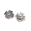 Brass Cubic Zirconia Bead Caps ZIRC-L105-03A-P-2