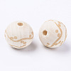 Unfinished Natural Wood European Beads WOOD-S057-018B-2
