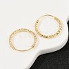 Brass Textured Hoop Earrings EJEW-F378-03C-G-3