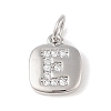 Rack Plating Brass Micro Pave CLear Cubic Zirconia Charms KK-E110-14P-E-1