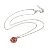 Zinc Alloy Hyacinth Rhinestone Sport Ball Pendant Cable Chain Necklaces NJEW-U024-01P-03-4