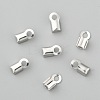 Tarnish Resistant 304 Stainless Steel Fold Over Crimp Cord Ends X-STAS-M009-01A-2