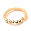 Round Synthetic Hematite Braided Bead Ring RJEW-JR00444-5