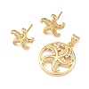 Brass Micro Pave Cubic Zirconia Pendant & Stud Earrings Sets for Women SJEW-F227-01A-G-2