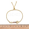 Brass Micro Pave Cubic Zirconia Slider Bracelets BJEW-S163-01A-G-5