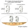 2Pcs 2 Styles 316 Surgical Stainless Steel Lobster Claw Clasps FIND-CJ0011-12-8